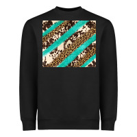 Black turquoise glitter leopard and cowhide Heavyweight Sweatshirt - Artiststas