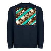 Navy turquoise glitter leopard and cowhide Heavyweight Sweatshirt - Artiststas