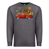 Charcoal Heather Christmas truck Premium Sweatshirt - AdoDesignShop