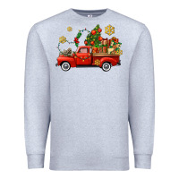 Heather Grey Christmas truck Premium Sweatshirt - AdoDesignShop