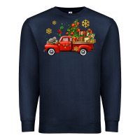 Navy Christmas truck Premium Sweatshirt - AdoDesignShop