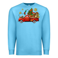 Ocean Blue Christmas truck Premium Sweatshirt - AdoDesignShop