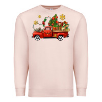 Pale Pink Christmas truck Premium Sweatshirt - AdoDesignShop