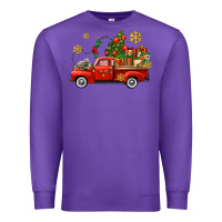 Purple Christmas truck Premium Sweatshirt - AdoDesignShop