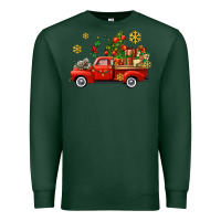 Sports Green Christmas truck Premium Sweatshirt - AdoDesignShop