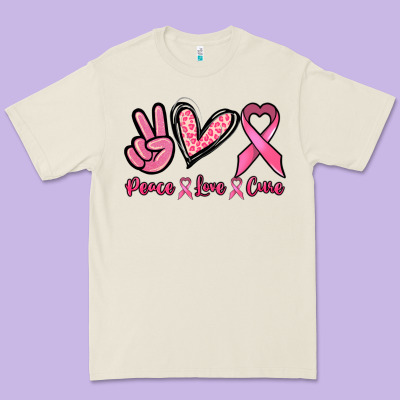 Peace Love Cure Cancer Awareness Premium Tee Designed By Howdyjamesfarm