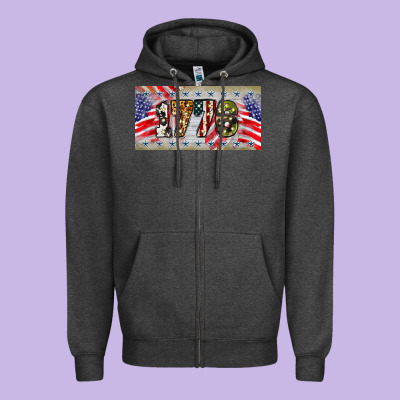 1776 4th Of July License Plate Zipper Hoodie Designed By Barkaloodesign