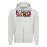 Dove Grey 1776 4th of july license plate Zipper Hoodie - BarkalooDesign