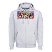 Heather Grey 1776 4th of july license plate Zipper Hoodie - BarkalooDesign