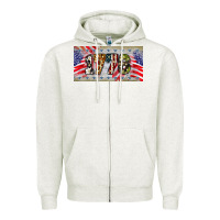 Oatmeal Heather 1776 4th of july license plate Zipper Hoodie - BarkalooDesign