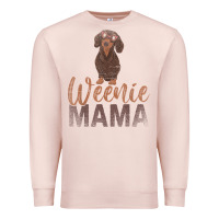 Pale Pink Dog Lover Women Gift Weenie Mama Pet Mom Wiener Dachshund Premium Sweatshirt - maiPhamDesign