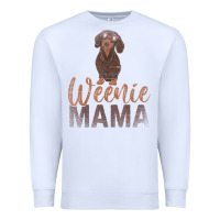 White Dog Lover Women Gift Weenie Mama Pet Mom Wiener Dachshund Premium Sweatshirt - maiPhamDesign