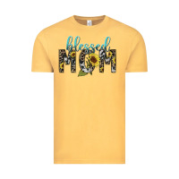 Vintage Mustard Blessed mom sunflower mother's day Vintage Tee - HowdyJamesFarm