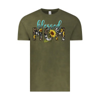 Vintage Olive Blessed mom sunflower mother's day Vintage Tee - HowdyJamesFarm