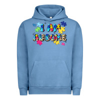 Pigment Pebble Blue i am ausome Urban Hoodie - JahusDesignShop