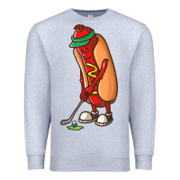 Heather Grey Funny Golfing Hot Dog Golf Gifts Shirts for Men Boys Golfer Premium Sweatshirt - maiPhamDesign