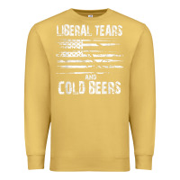 Antique Gold liberal tears and cold beers   funny political t shirt Premium Sweatshirt - maiPhamDesign