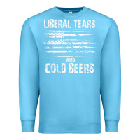 Ocean Blue liberal tears and cold beers   funny political t shirt Premium Sweatshirt - maiPhamDesign