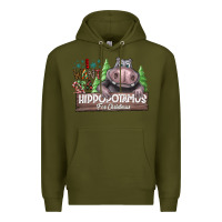 Army Green I Want a Hippopotamus for Christmas Premium Hoodie - CowhideDigitalArt