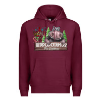 Burgundy I Want a Hippopotamus for Christmas Premium Hoodie - CowhideDigitalArt