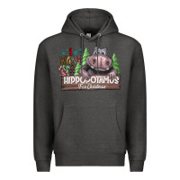 Charcoal Heather I Want a Hippopotamus for Christmas Premium Hoodie - CowhideDigitalArt