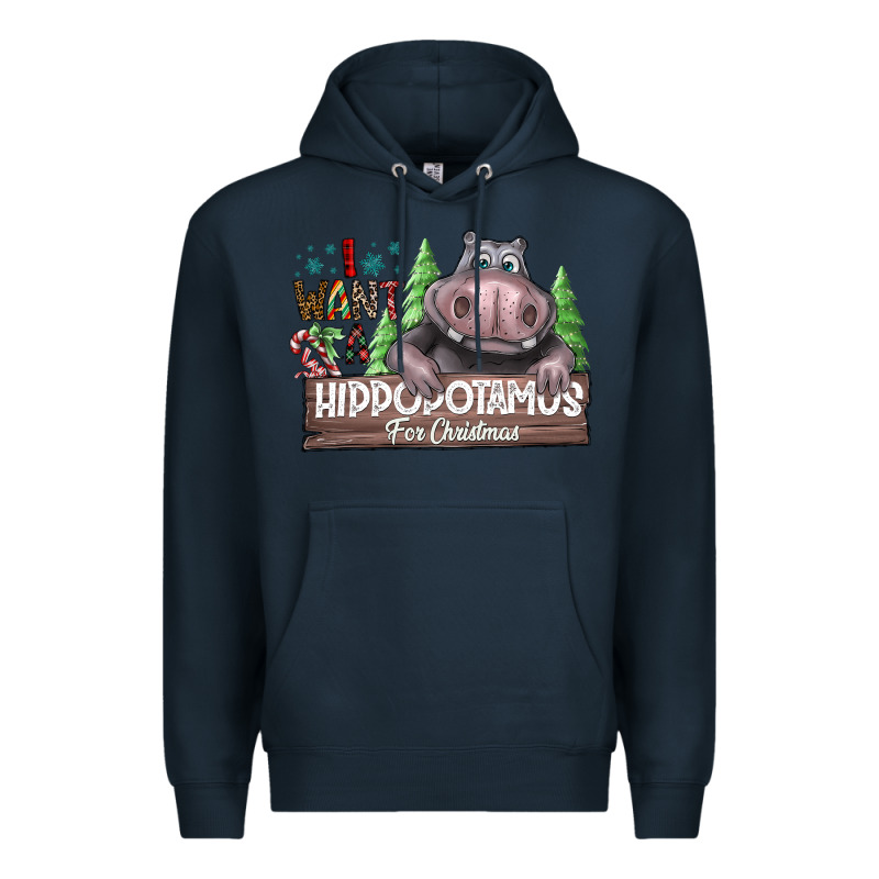 I Want A Hippopotamus For Christmas Premium Hoodie by CowhideDigitalArt | Teevron
