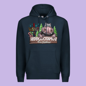 I Want A Hippopotamus For Christmas Premium Hoodie Designed By Cowhidedigitalart