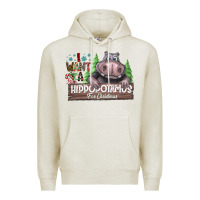 Oatmeal Heather I Want a Hippopotamus for Christmas Premium Hoodie - CowhideDigitalArt