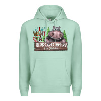 Seafoam I Want a Hippopotamus for Christmas Premium Hoodie - CowhideDigitalArt