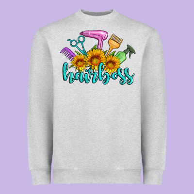 Hairboss Western Sunflowers Hairdresser Heavyweight Sweatshirt Designed By Artiststas