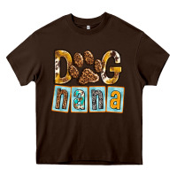 Chocolate Brown Dog Nana with Paw Heavy Core Tee - texasbilliewilder