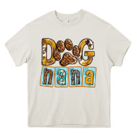 Cream Dog Nana with Paw Heavy Core Tee - texasbilliewilder
