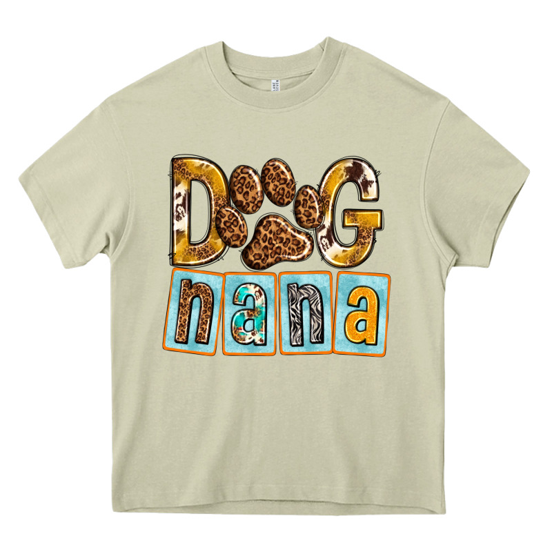 Dog Nana With Paw Heavy Core Tee by texasbilliewilder | Teevron