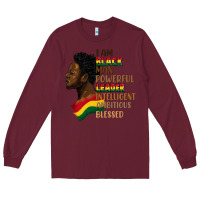 Burgundy I am black man Long Sleeve Tee - FaDigitalArtStudio