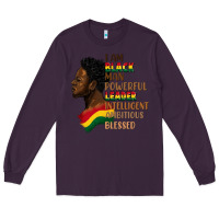 Plum I am black man Long Sleeve Tee - FaDigitalArtStudio