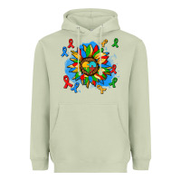 Matcha autism sunflower ribbon Heavyweight Hoodie - AdoDesignShop