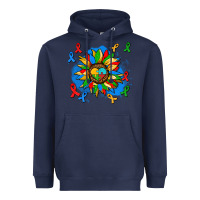 Navy autism sunflower ribbon Heavyweight Hoodie - AdoDesignShop