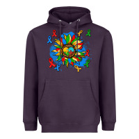 Plum autism sunflower ribbon Heavyweight Hoodie - AdoDesignShop