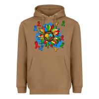 Toasted Coconut autism sunflower ribbon Heavyweight Hoodie - AdoDesignShop