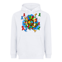 White autism sunflower ribbon Heavyweight Hoodie - AdoDesignShop