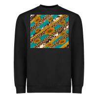 Black leopard cowhide  leather sunflowers Heavyweight Sweatshirt - Artiststas