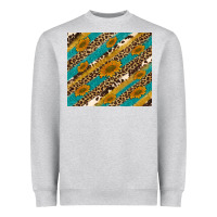 Heather Grey leopard cowhide  leather sunflowers Heavyweight Sweatshirt - Artiststas