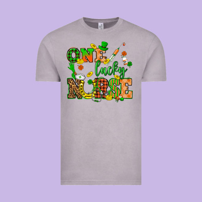 St. Patricks Day One Lucky Nurse Vintage Tee Designed By Howdyjamesfarm