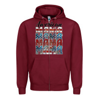 Burgundy american mama Zipper Hoodie - BarkalooDesign