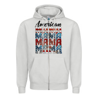 Dove Grey american mama Zipper Hoodie - BarkalooDesign