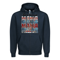 Navy american mama Zipper Hoodie - BarkalooDesign