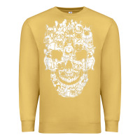 Antique Gold Matching Family French Bulldog Dog Skull Costume Halloween Premium Sweatshirt - maiPhamDesign