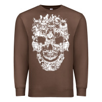 Chestnut Matching Family French Bulldog Dog Skull Costume Halloween Premium Sweatshirt - maiPhamDesign