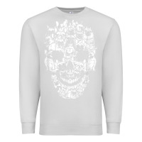 Dove Grey Matching Family French Bulldog Dog Skull Costume Halloween Premium Sweatshirt - maiPhamDesign
