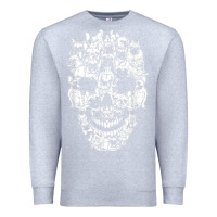 Heather Grey Matching Family French Bulldog Dog Skull Costume Halloween Premium Sweatshirt - maiPhamDesign